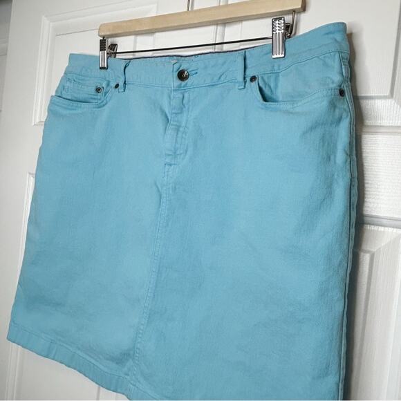 L.L. Bean Favorite‎ Denim Skirt Women's Blue Casual Knee Length Jean Skirt 18 - Picture 2 of 5